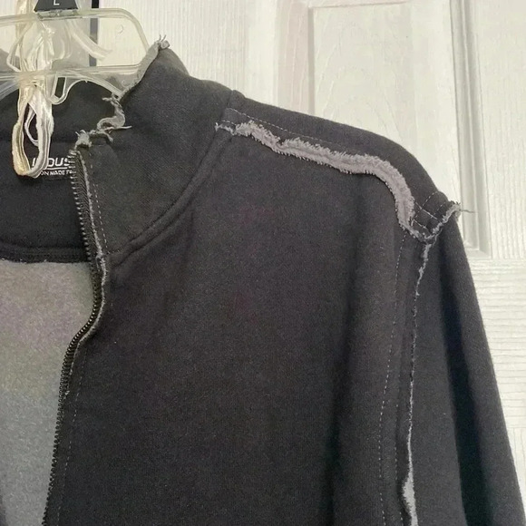 Industry zipper black & gray sweatshirt jacket - Picture 5 of 16